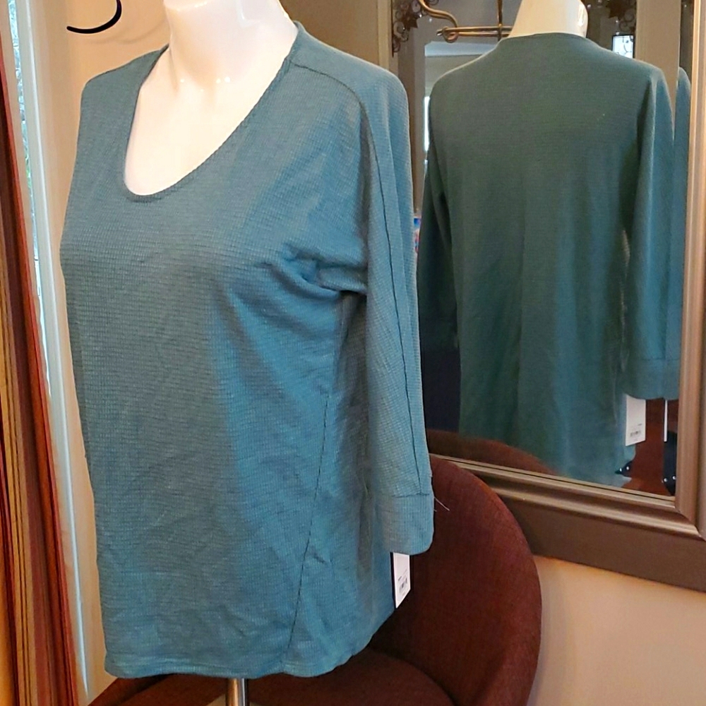 Nwt sonoma thermal waffle rayon blend top xs